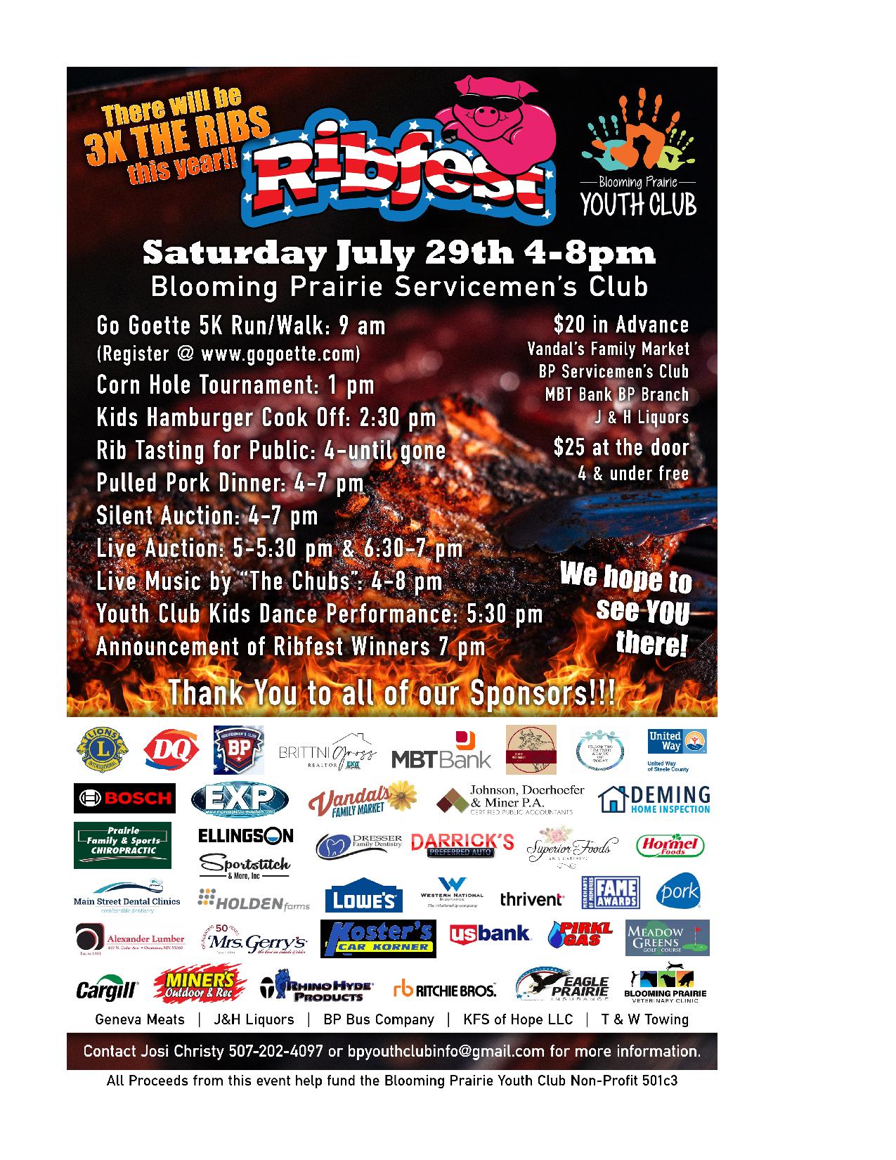 Blooming Prairie, ribfest, 2023, fun, near me