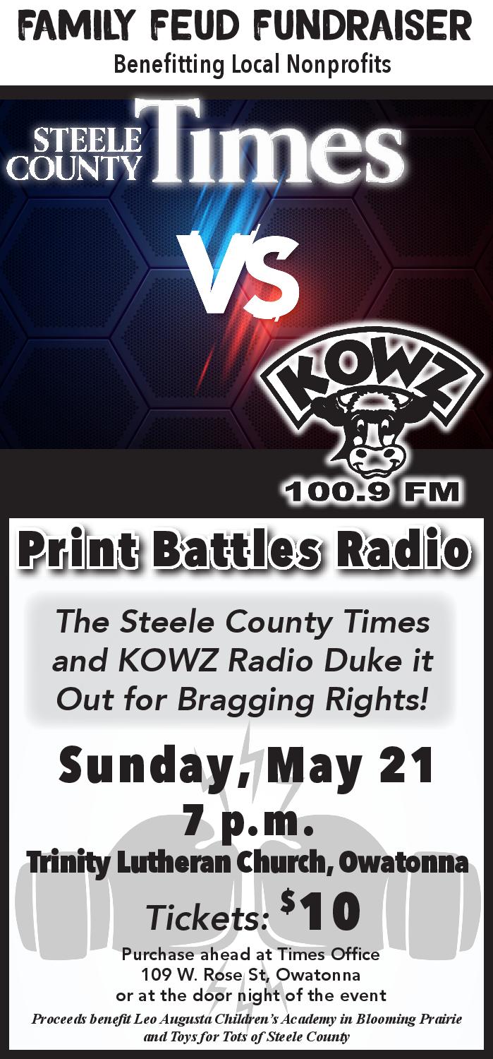 family feud fundraiser, steele county times, may 19