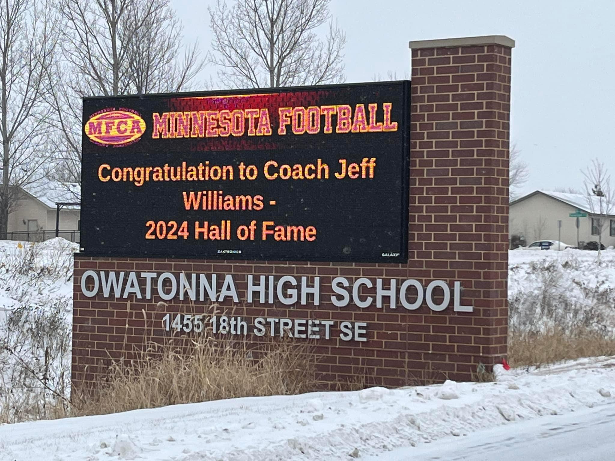 Jeff Williams, owatonna, hall of fame